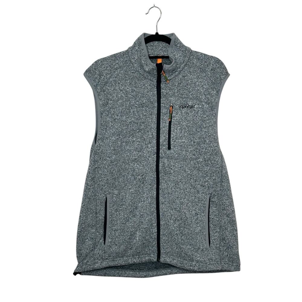 Orvis men gray full zip sweater vest size Large